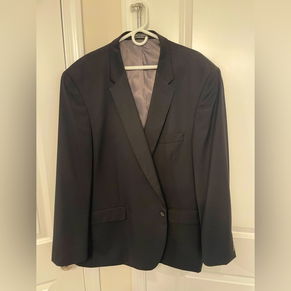 Solid Black John Bartlett Statements Classic Fit Blazer sz 54R